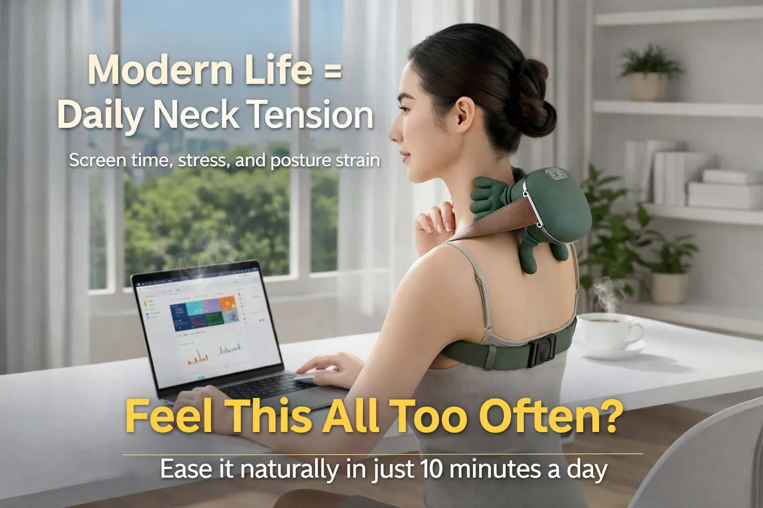 ThermaRelax™ — Shiatsu Warm Relaxing Neck Massager - Side Image-2